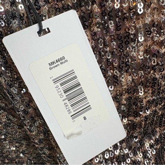 NEW ONE33 Social Leopard Print Draped Mini Sequin dress - Picture 9 of 12